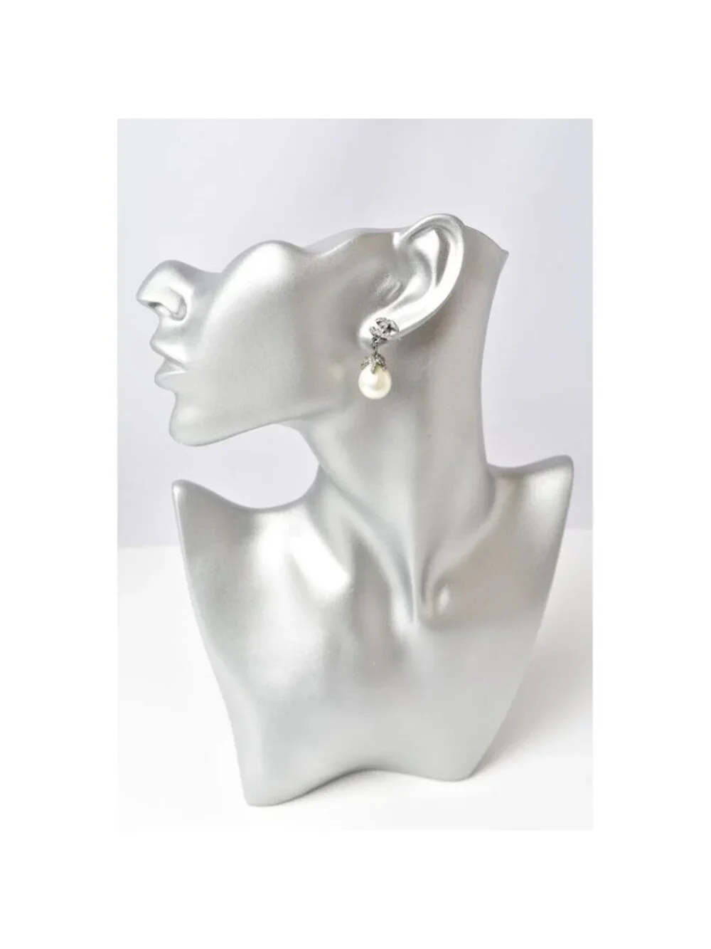 Chanel Pearl Motif Coco Rhinestone Silver